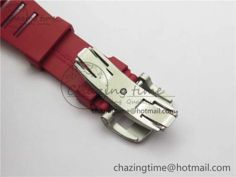 Fashionable RM055 NTPT KVF Best Edition Skeleton Dial Black on Red Rubber Strap MIYOTA8215 V 9420