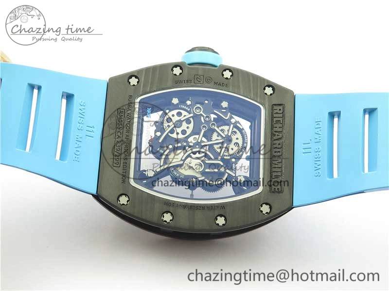 Soft RM055 NTPT KVF Best Edition Skeleton Dial Blue on Blue Rubber Strap MIYOTA8215 V 9415