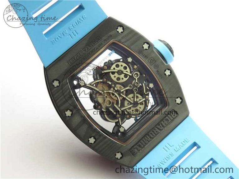 Soft RM055 NTPT KVF Best Edition Skeleton Dial Blue on Blue Rubber Strap MIYOTA8215 V 9415