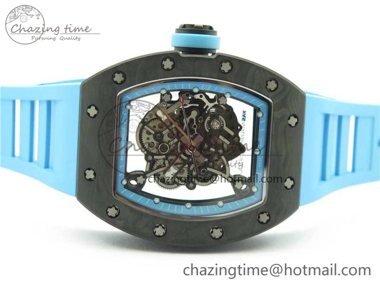 Soft RM055 NTPT KVF Best Edition Skeleton Dial Blue on Blue Rubber Strap MIYOTA8215 V 9415