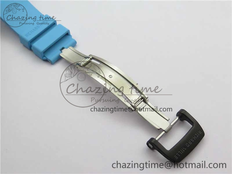 Soft RM055 NTPT KVF Best Edition Skeleton Dial Blue on Blue Rubber Strap MIYOTA8215 V 9415