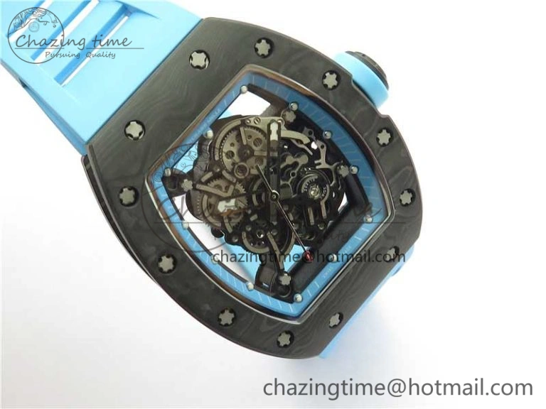 Soft RM055 NTPT KVF Best Edition Skeleton Dial Blue on Blue Rubber Strap MIYOTA8215 V 9415