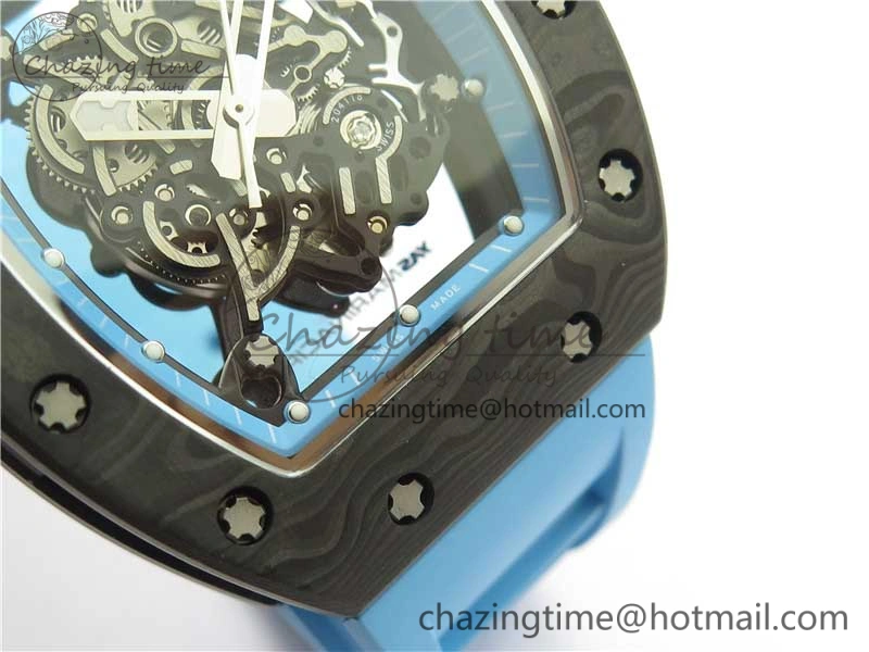 Soft RM055 NTPT KVF Best Edition Skeleton Dial Blue on Blue Rubber Strap MIYOTA8215 V 9415