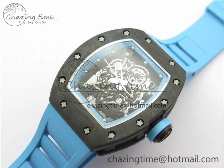 Soft RM055 NTPT KVF Best Edition Skeleton Dial Blue on Blue Rubber Strap MIYOTA8215 V 9415