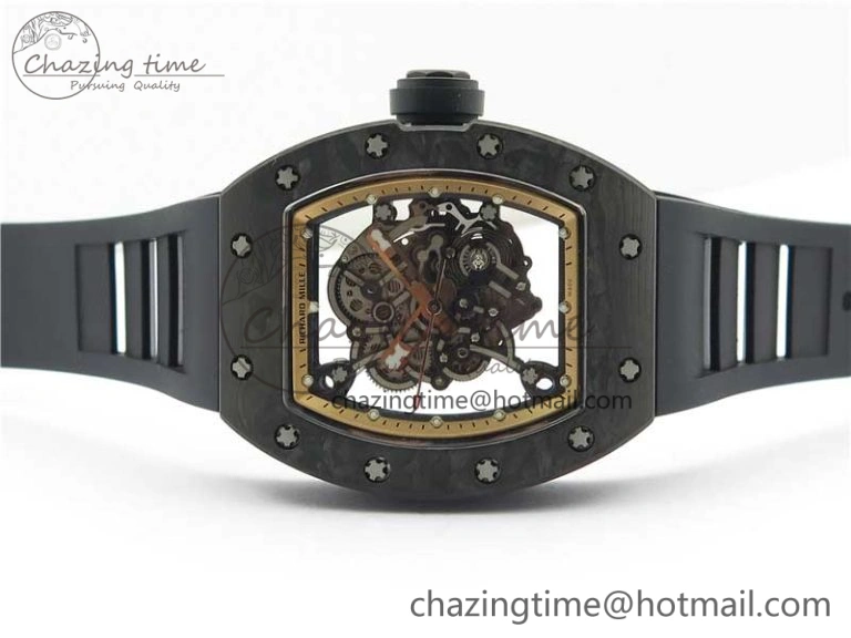 StreetReady RM055 NTPT KVF Best Edition Skeleton Dial Gold on Black Rubber Strap MIYOTA8215 V 9411