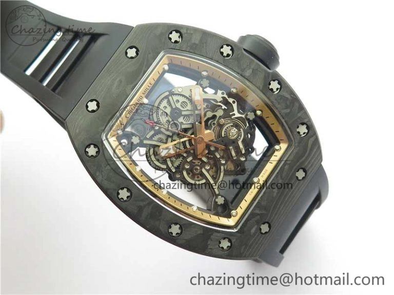 StreetReady RM055 NTPT KVF Best Edition Skeleton Dial Gold on Black Rubber Strap MIYOTA8215 V 9411
