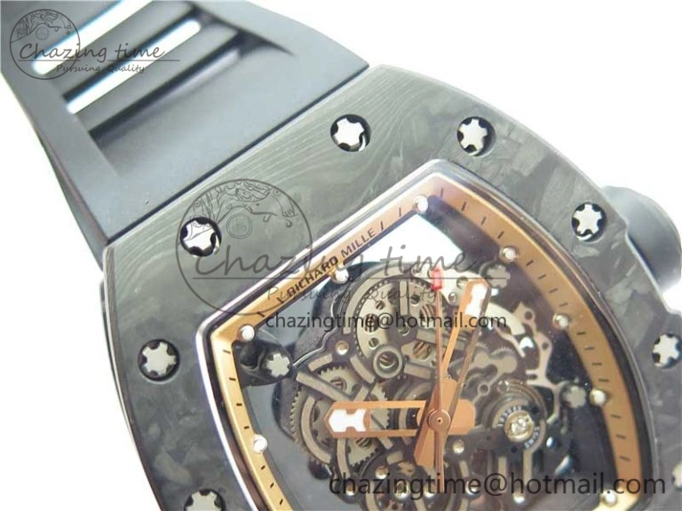 StreetReady RM055 NTPT KVF Best Edition Skeleton Dial Gold on Black Rubber Strap MIYOTA8215 V 9411