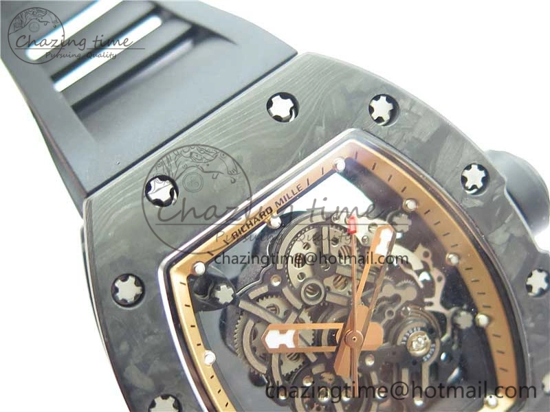 StreetReady RM055 NTPT KVF Best Edition Skeleton Dial Gold on Black Rubber Strap MIYOTA8215 V 9411