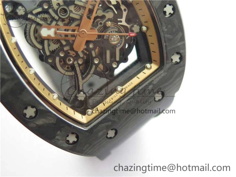 StreetReady RM055 NTPT KVF Best Edition Skeleton Dial Gold on Black Rubber Strap MIYOTA8215 V 9411