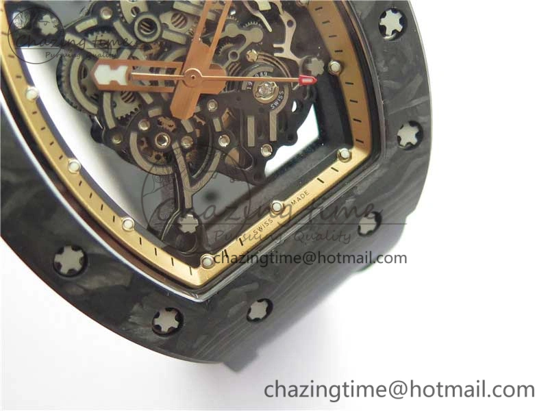 StreetReady RM055 NTPT KVF Best Edition Skeleton Dial Gold on Black Rubber Strap MIYOTA8215 V 9411