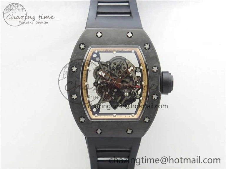 StreetReady RM055 NTPT KVF Best Edition Skeleton Dial Gold on Black Rubber Strap MIYOTA8215 V 9411