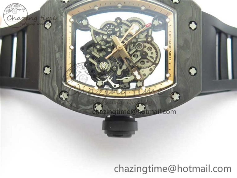 StreetReady RM055 NTPT KVF Best Edition Skeleton Dial Gold on Black Rubber Strap MIYOTA8215 V 9411