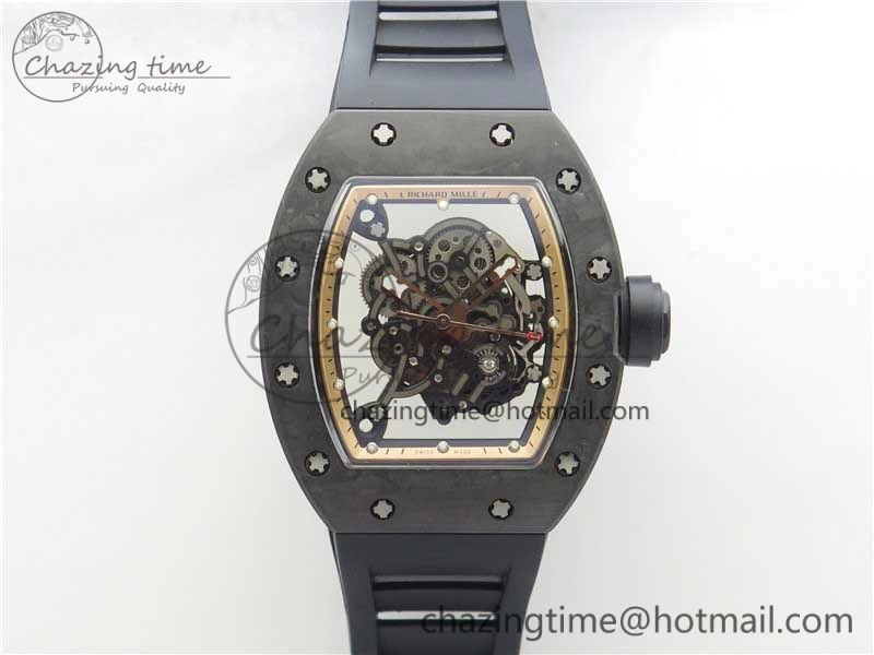 StreetReady RM055 NTPT KVF Best Edition Skeleton Dial Gold on Black Rubber Strap MIYOTA8215 V 9411