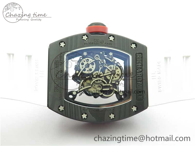Snug RM055 NTPT KVF Best Edition Skeleton Dial Red Crown on White Rubber Strap MIYOTA8215 V 9412
