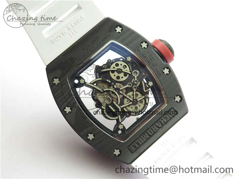Snug RM055 NTPT KVF Best Edition Skeleton Dial Red Crown on White Rubber Strap MIYOTA8215 V 9412
