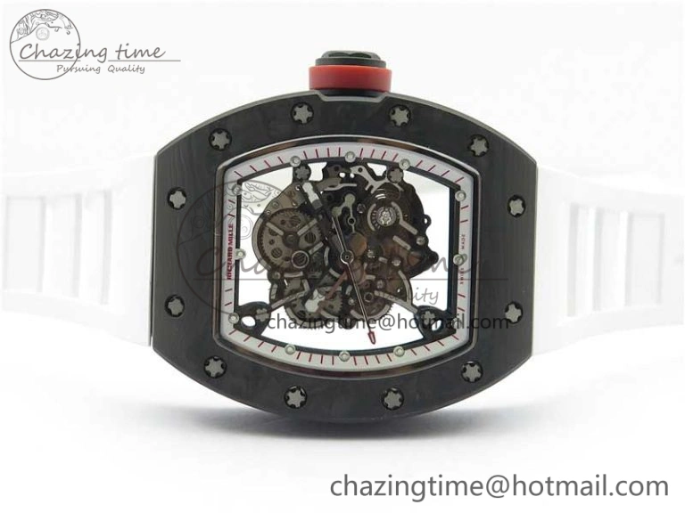 Snug RM055 NTPT KVF Best Edition Skeleton Dial Red Crown on White Rubber Strap MIYOTA8215 V 9412