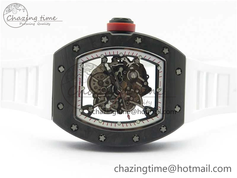 Snug RM055 NTPT KVF Best Edition Skeleton Dial Red Crown on White Rubber Strap MIYOTA8215 V 9412