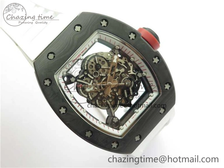 Snug RM055 NTPT KVF Best Edition Skeleton Dial Red Crown on White Rubber Strap MIYOTA8215 V 9412
