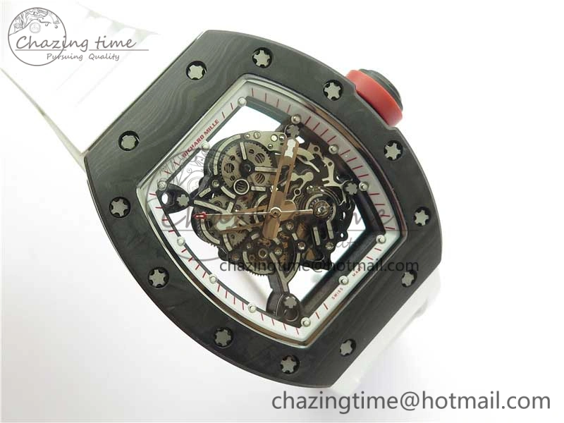 Snug RM055 NTPT KVF Best Edition Skeleton Dial Red Crown on White Rubber Strap MIYOTA8215 V 9412