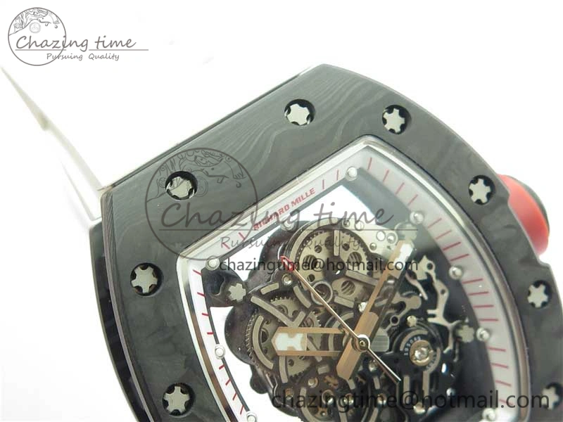 Snug RM055 NTPT KVF Best Edition Skeleton Dial Red Crown on White Rubber Strap MIYOTA8215 V 9412