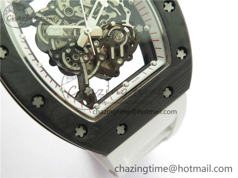 Snug RM055 NTPT KVF Best Edition Skeleton Dial Red Crown on White Rubber Strap MIYOTA8215 V 9412