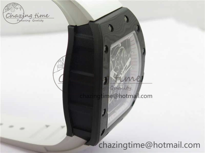 Snug RM055 NTPT KVF Best Edition Skeleton Dial Red Crown on White Rubber Strap MIYOTA8215 V 9412
