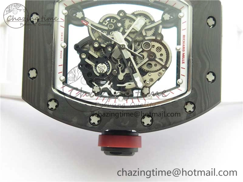 Snug RM055 NTPT KVF Best Edition Skeleton Dial Red Crown on White Rubber Strap MIYOTA8215 V 9412