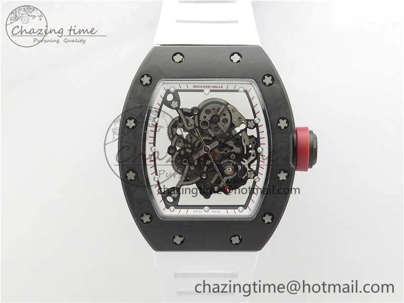 Snug RM055 NTPT KVF Best Edition Skeleton Dial Red Crown on White Rubber Strap MIYOTA8215 V 9412