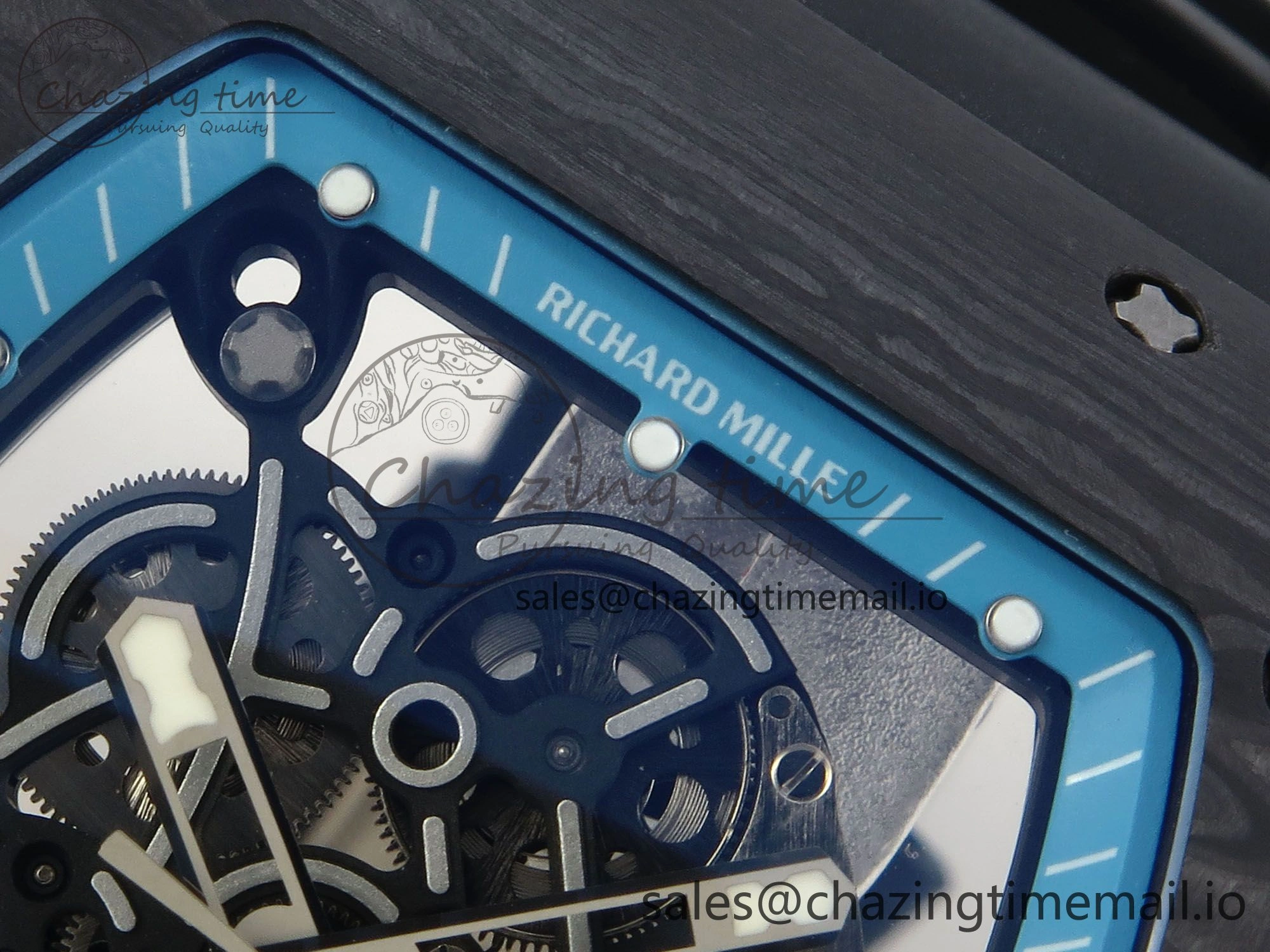 RM055 NTPT UOKF 1:1 Best Edition Blue Inner Bezel Black Crown on Black Rubber Strap RMUL2 Super Clone Versatile 9225