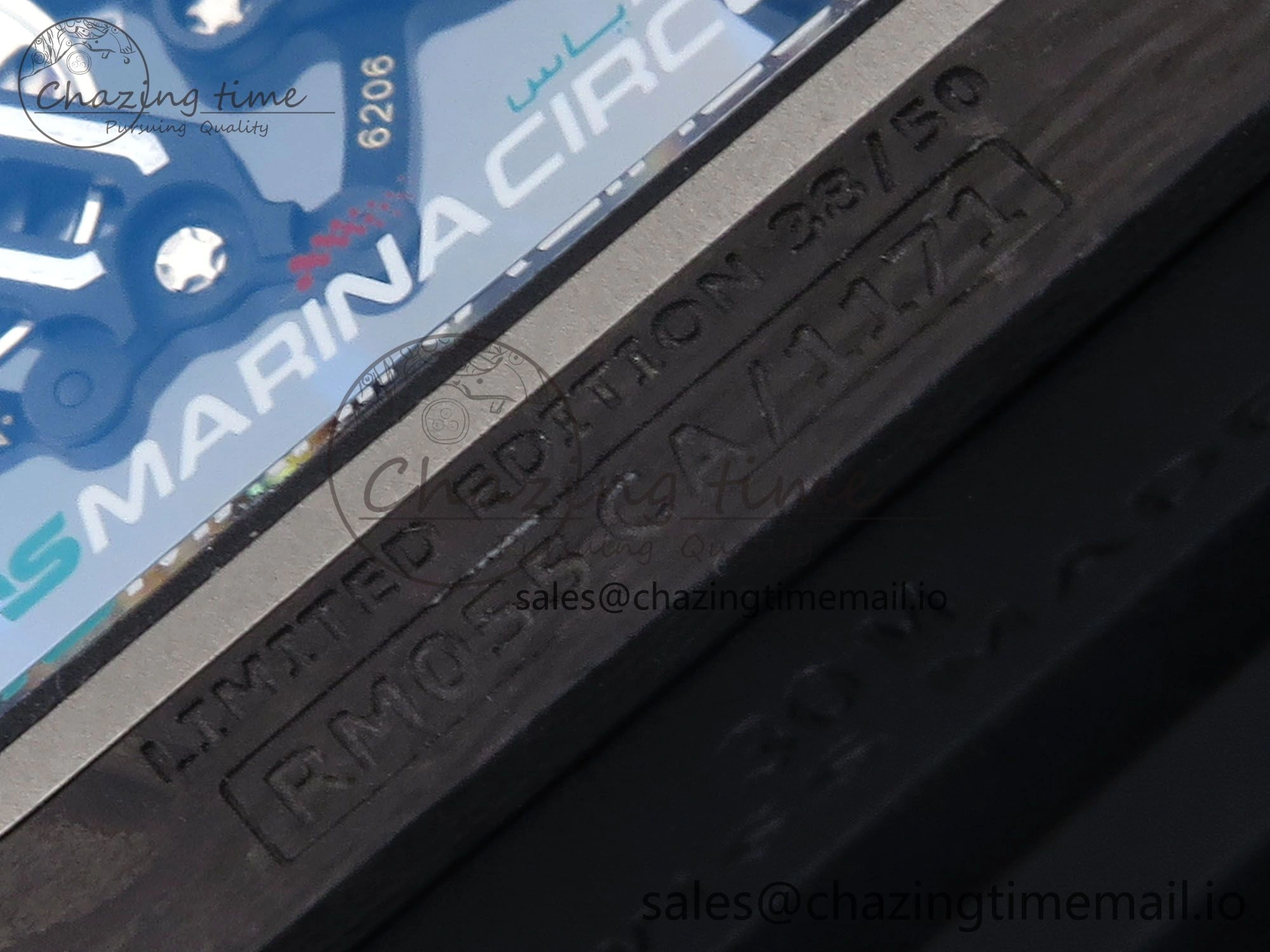 RM055 NTPT UOKF 1:1 Best Edition Blue Inner Bezel Black Crown on Black Rubber Strap RMUL2 Super Clone Versatile 9225