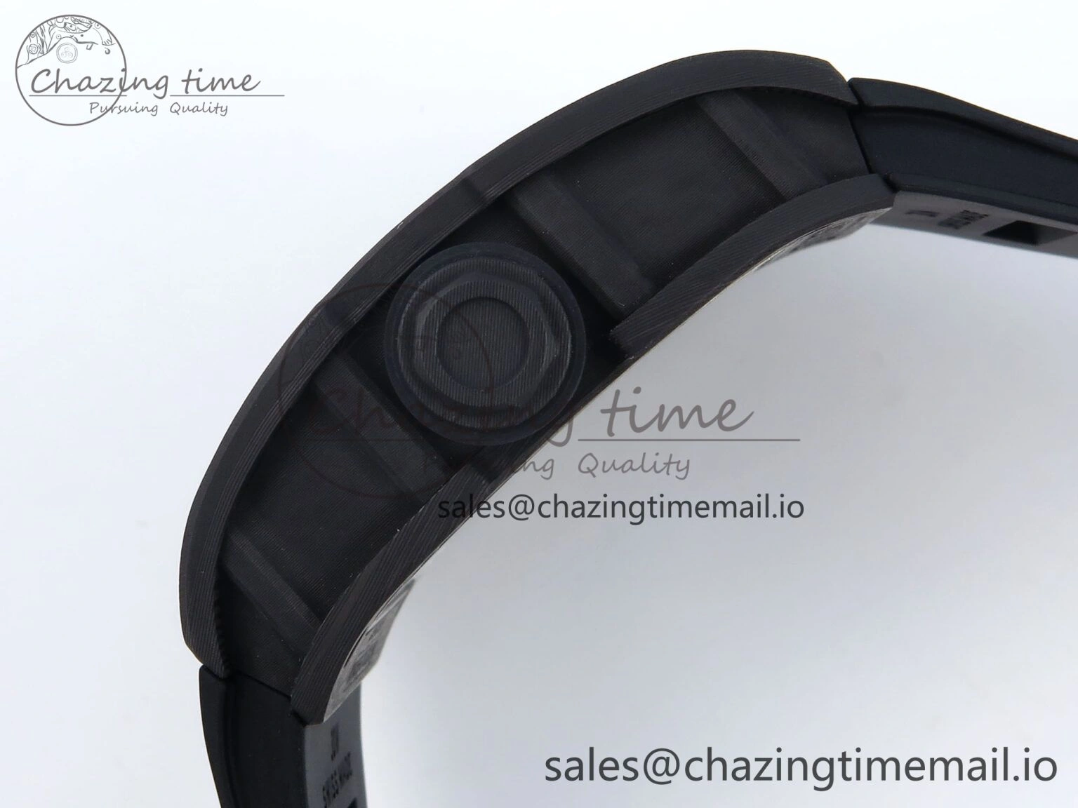 Stylish RM055 NTPT UOKF 1:1 Best Edition RG Inner Bezel Black Crown on Black Rubber Strap RMUL2 Super Clone 9224