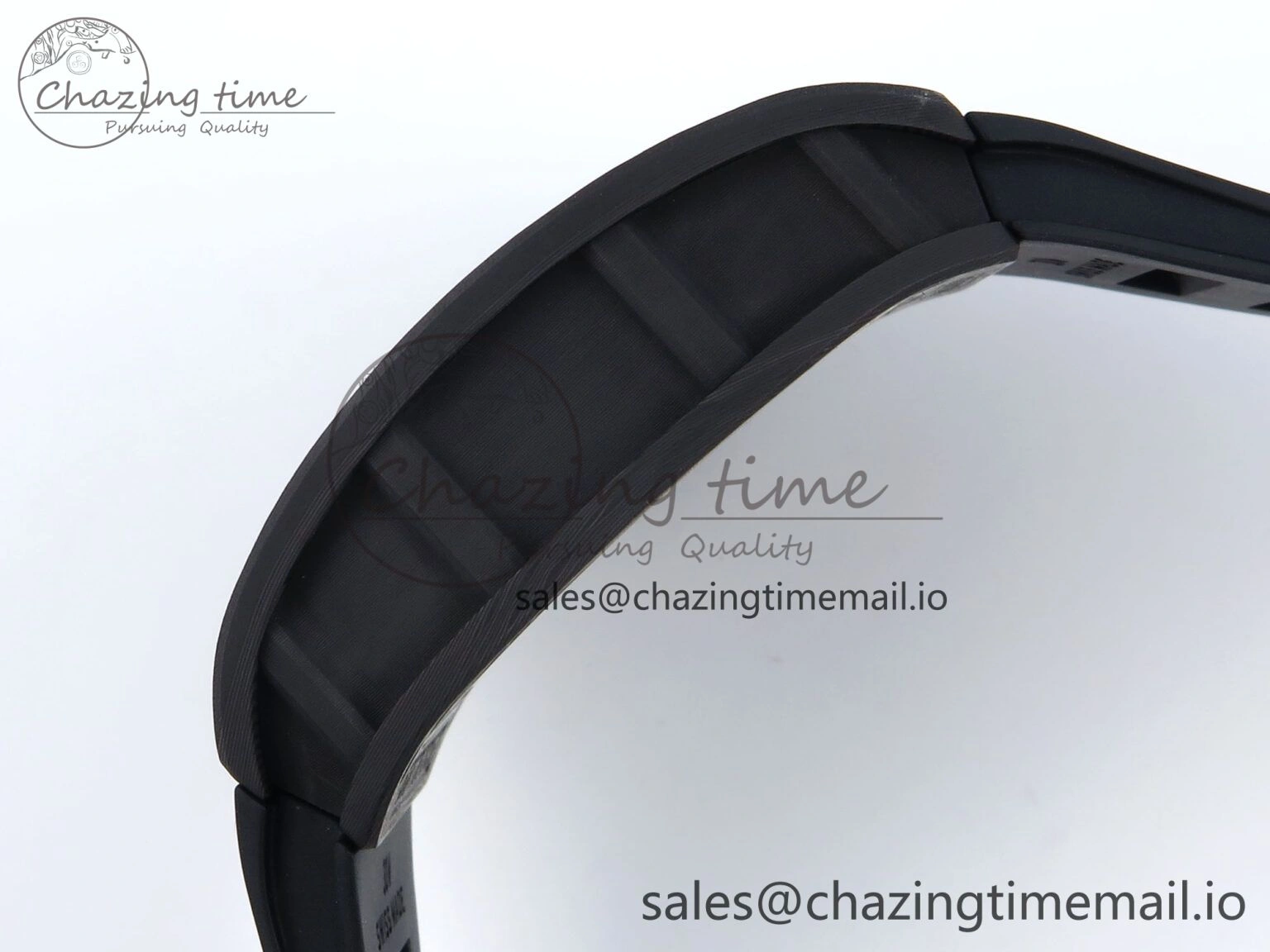 Stylish RM055 NTPT UOKF 1:1 Best Edition RG Inner Bezel Black Crown on Black Rubber Strap RMUL2 Super Clone 9224