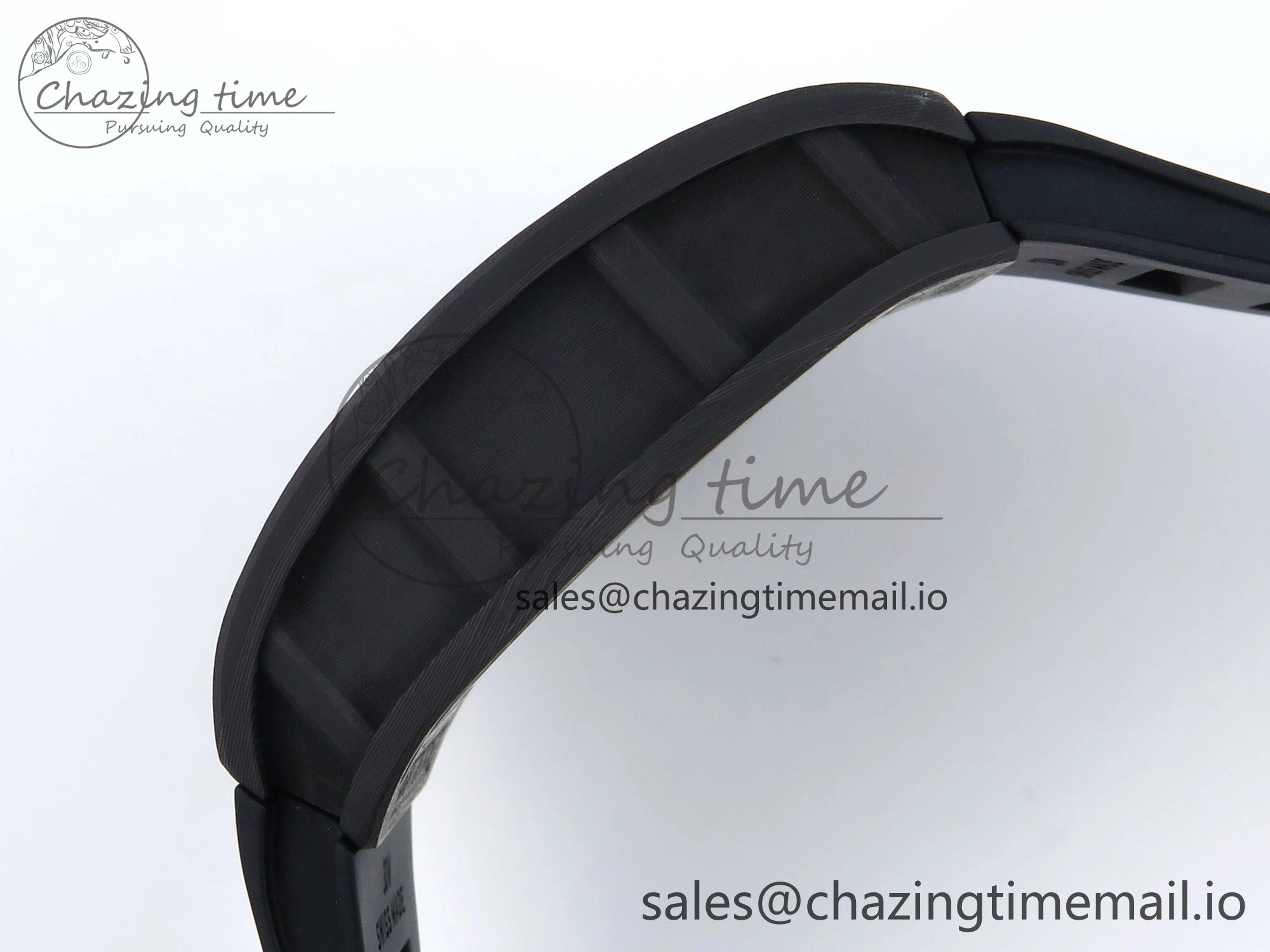 Stylish RM055 NTPT UOKF 1:1 Best Edition RG Inner Bezel Black Crown on Black Rubber Strap RMUL2 Super Clone 9224