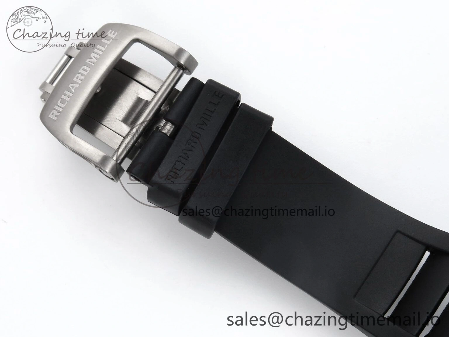Stylish RM055 NTPT UOKF 1:1 Best Edition RG Inner Bezel Black Crown on Black Rubber Strap RMUL2 Super Clone 9224