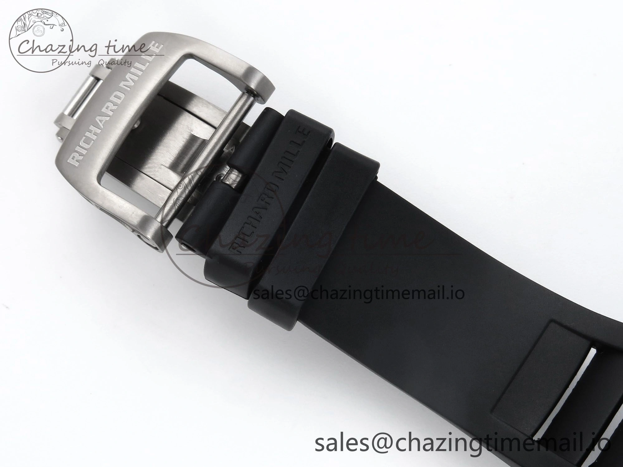Stylish RM055 NTPT UOKF 1:1 Best Edition RG Inner Bezel Black Crown on Black Rubber Strap RMUL2 Super Clone 9224