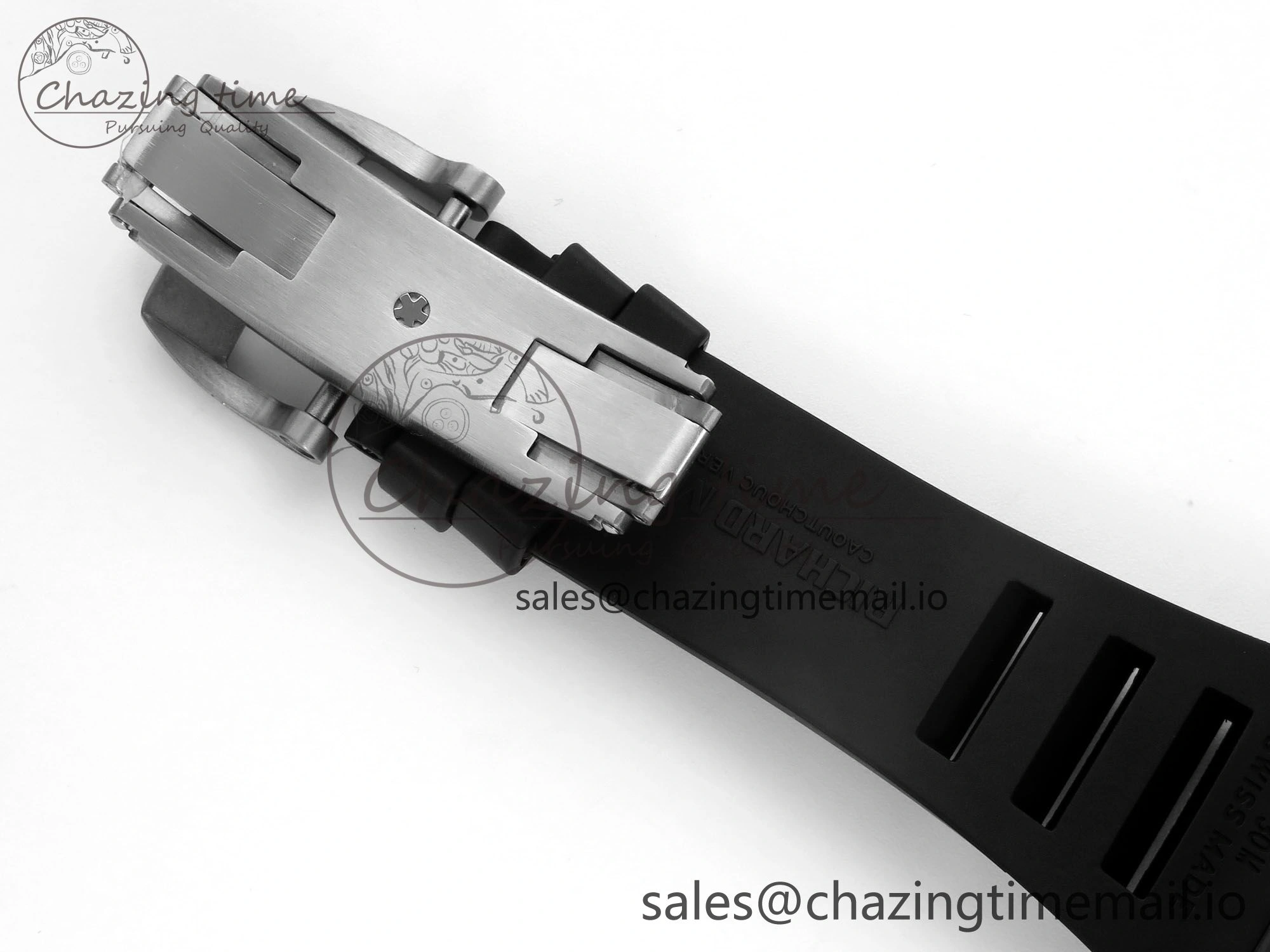 Stylish RM055 NTPT UOKF 1:1 Best Edition RG Inner Bezel Black Crown on Black Rubber Strap RMUL2 Super Clone 9224