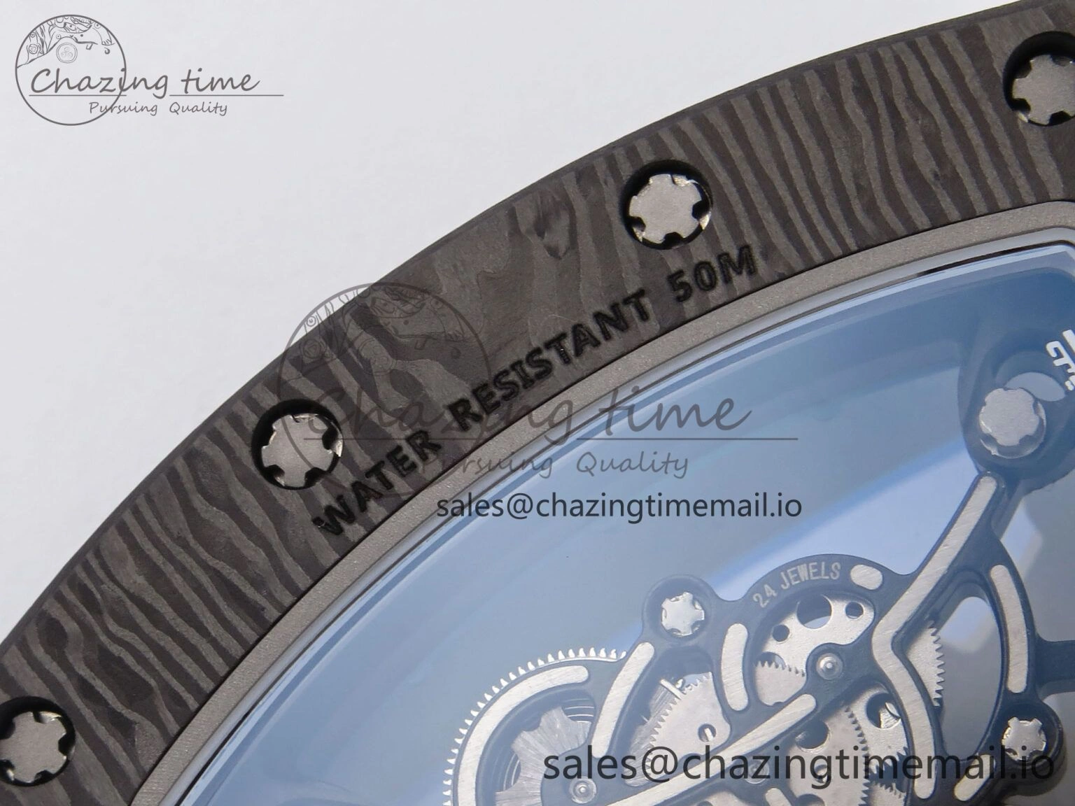 ZeroBulk RM055 NTPT YSF 1:1 Best Edition Blue Bezel Blue Crown on White Rubber Strap RMUL2 Super Clone 9247