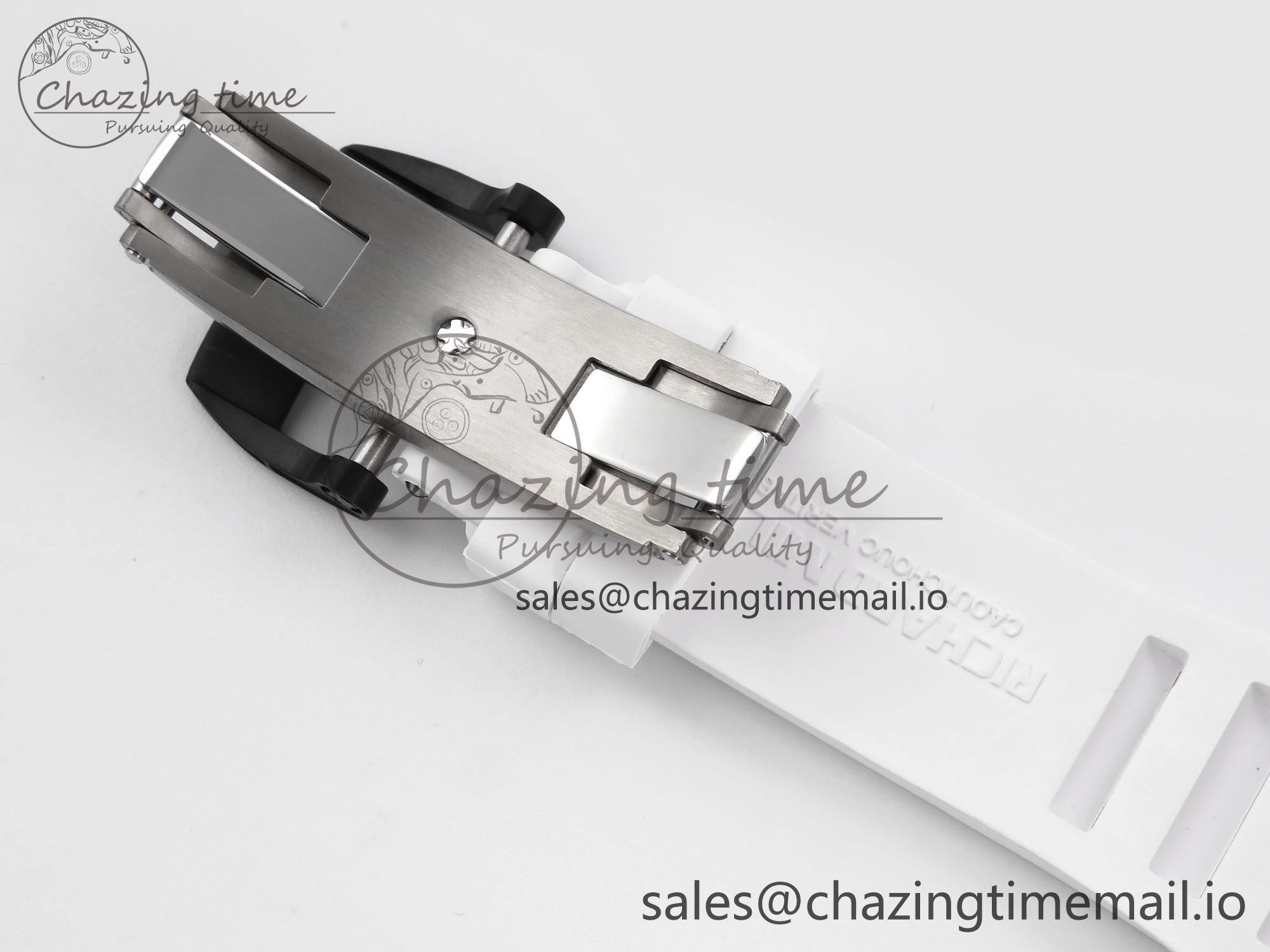 ZeroBulk RM055 NTPT YSF 1:1 Best Edition Blue Bezel Blue Crown on White Rubber Strap RMUL2 Super Clone 9247
