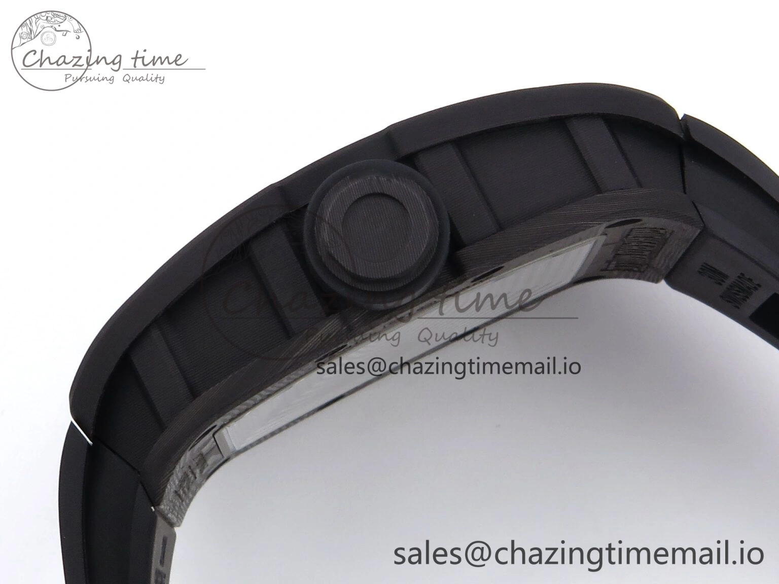 RM055 NTPT YSF 1:1 Best Edition RG Bezel Black Crown on Black Rubber Strap RMUL2 Super Clone Sleek 9250