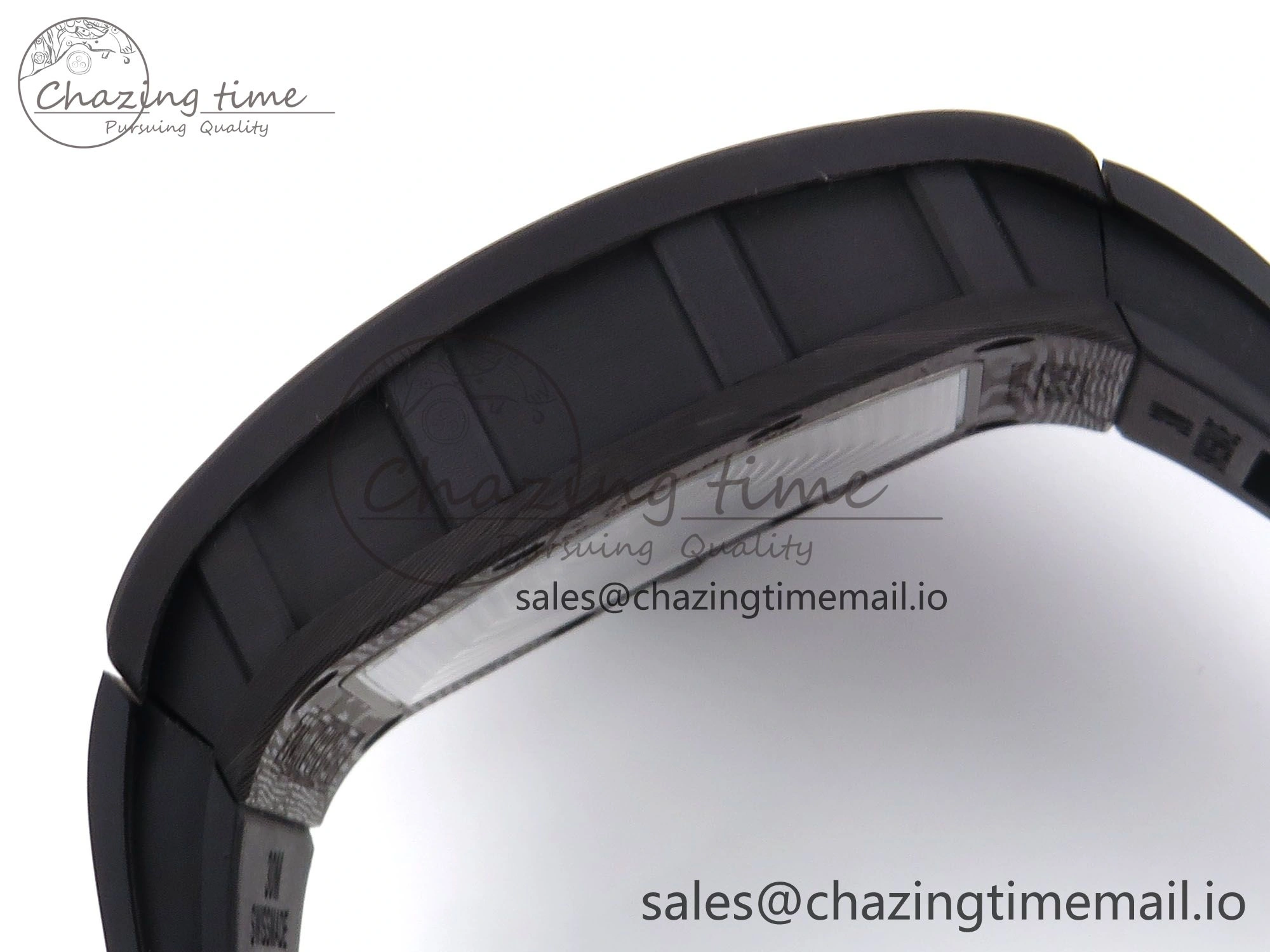 RM055 NTPT YSF 1:1 Best Edition RG Bezel Black Crown on Black Rubber Strap RMUL2 Super Clone Sleek 9250