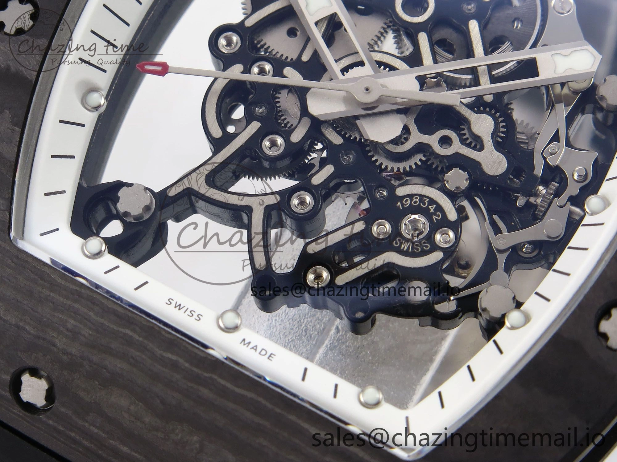Reliable RM055 NTPT YSF 1:1 Best Edition White Bezel White Crown on Black Rubber Strap RMUL2 Super Clone 9249
