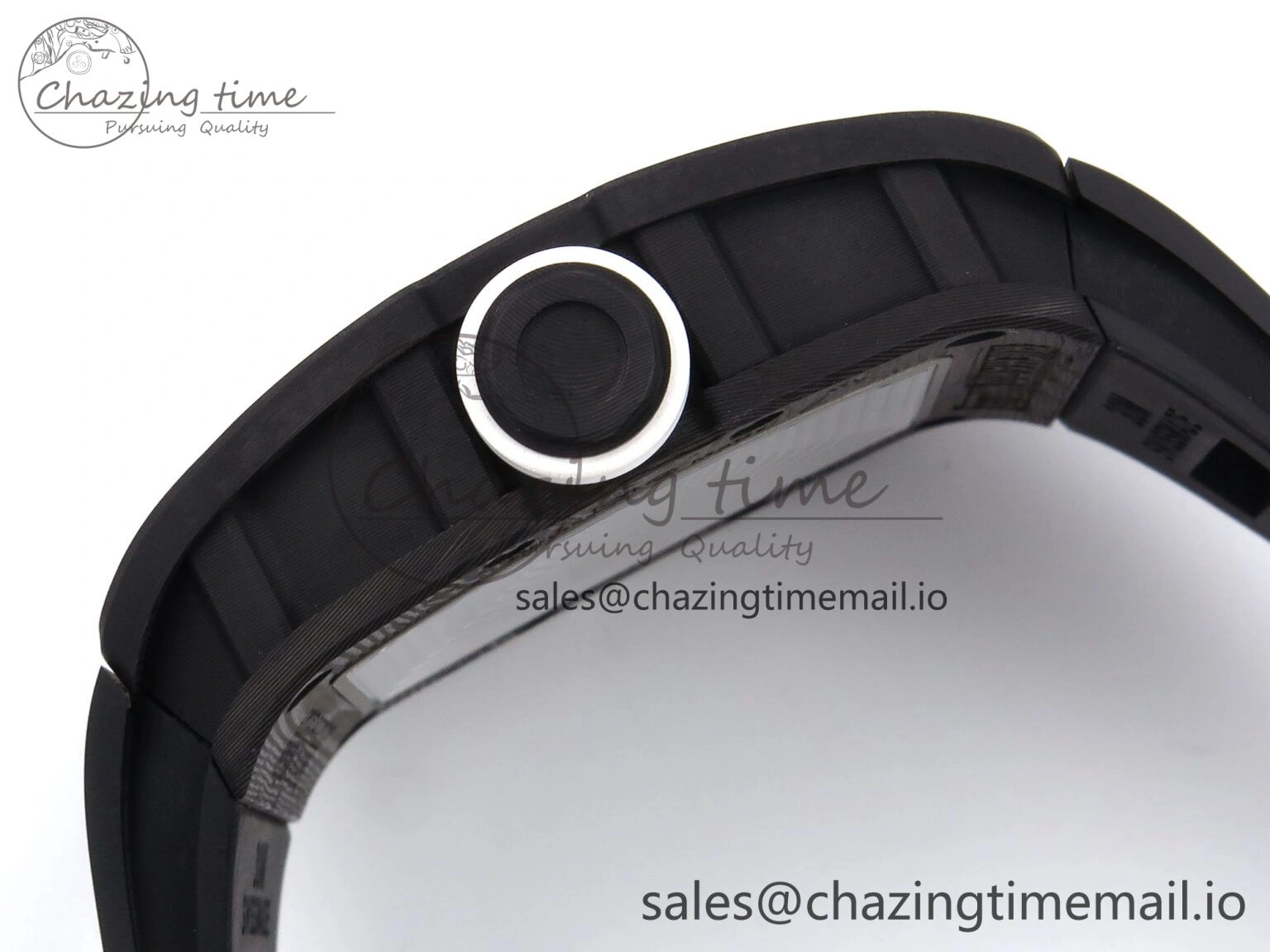 Reliable RM055 NTPT YSF 1:1 Best Edition White Bezel White Crown on Black Rubber Strap RMUL2 Super Clone 9249
