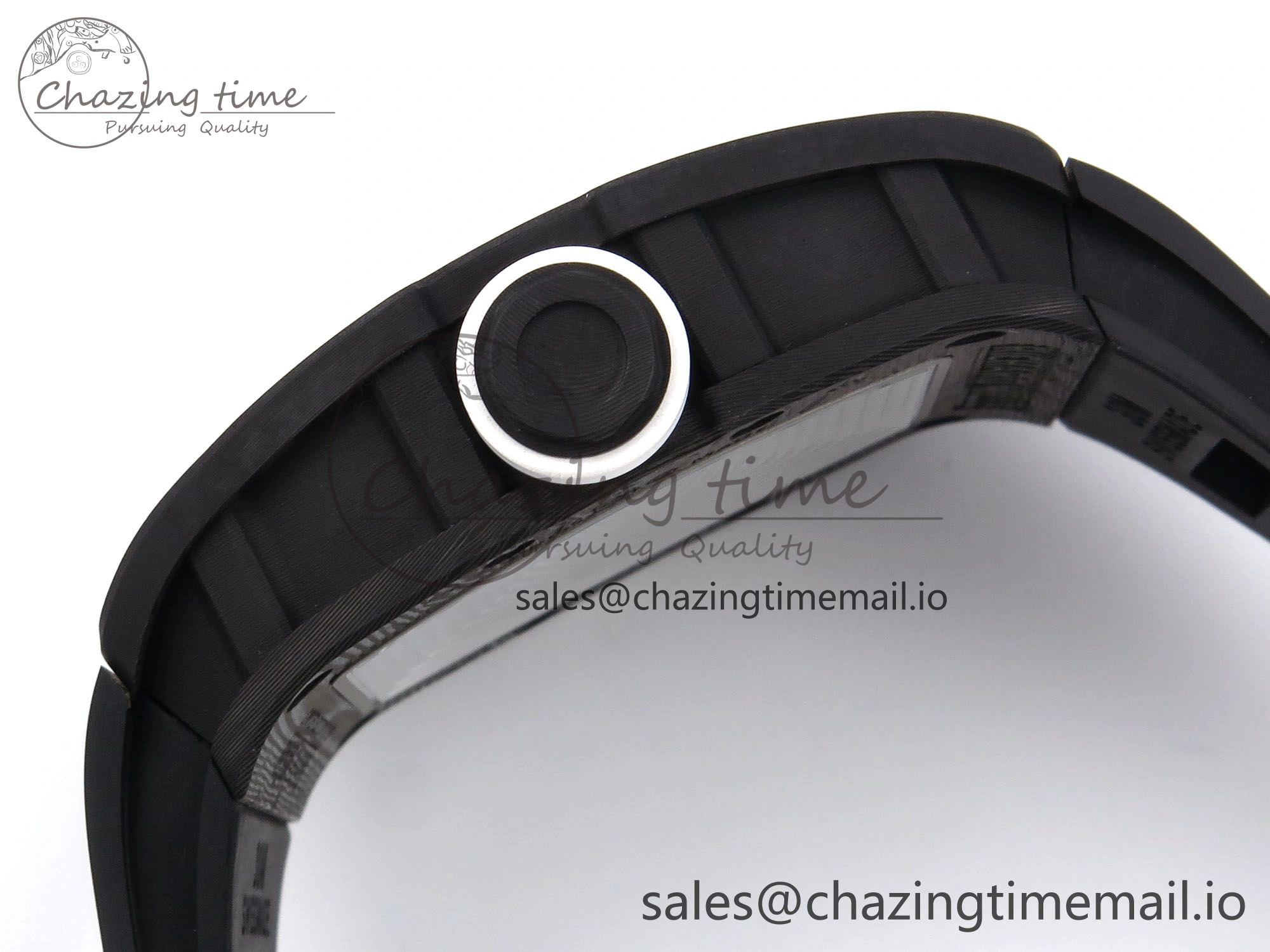 Reliable RM055 NTPT YSF 1:1 Best Edition White Bezel White Crown on Black Rubber Strap RMUL2 Super Clone 9249