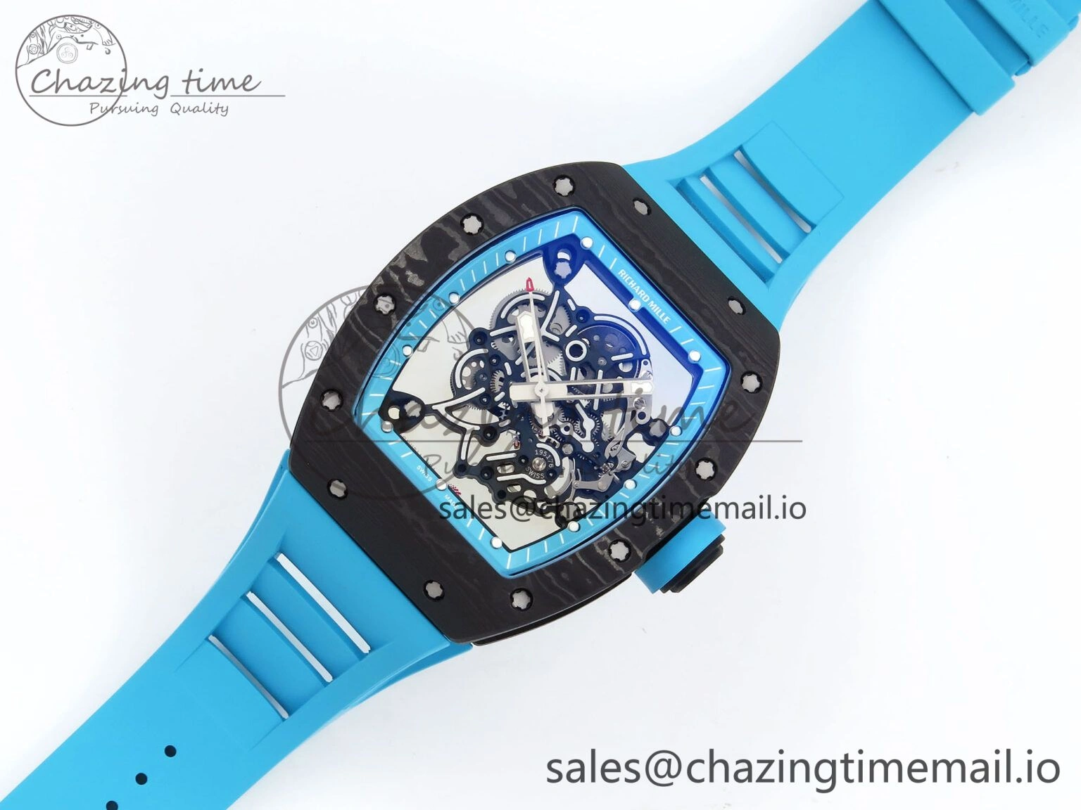 RM055 NTPT ZF 1:1 Best Edition Blue Bezel Blue Crown on Rubber Strap RMUL2 Super Clone Tailored 9278