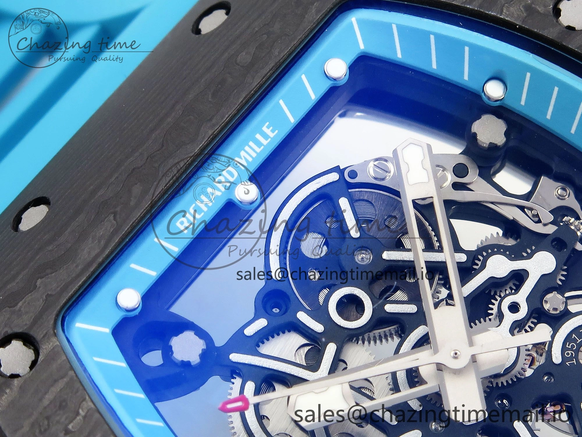 RM055 NTPT ZF 1:1 Best Edition Blue Bezel Blue Crown on Rubber Strap RMUL2 Super Clone Tailored 9278