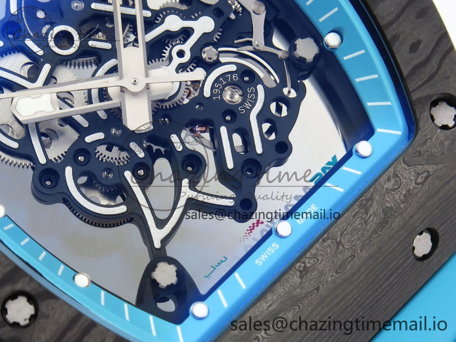 RM055 NTPT ZF 1:1 Best Edition Blue Bezel Blue Crown on Rubber Strap RMUL2 Super Clone Tailored 9278