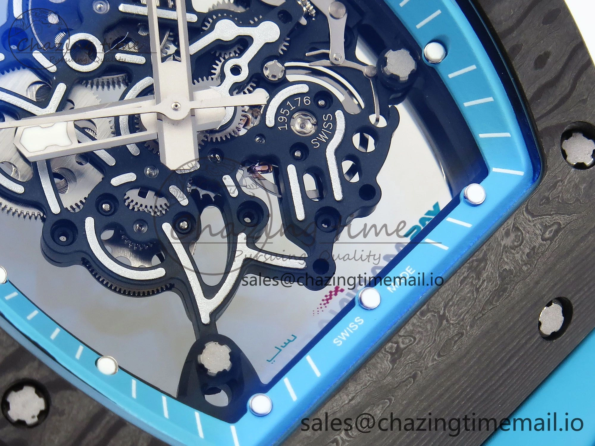 RM055 NTPT ZF 1:1 Best Edition Blue Bezel Blue Crown on Rubber Strap RMUL2 Super Clone Tailored 9278