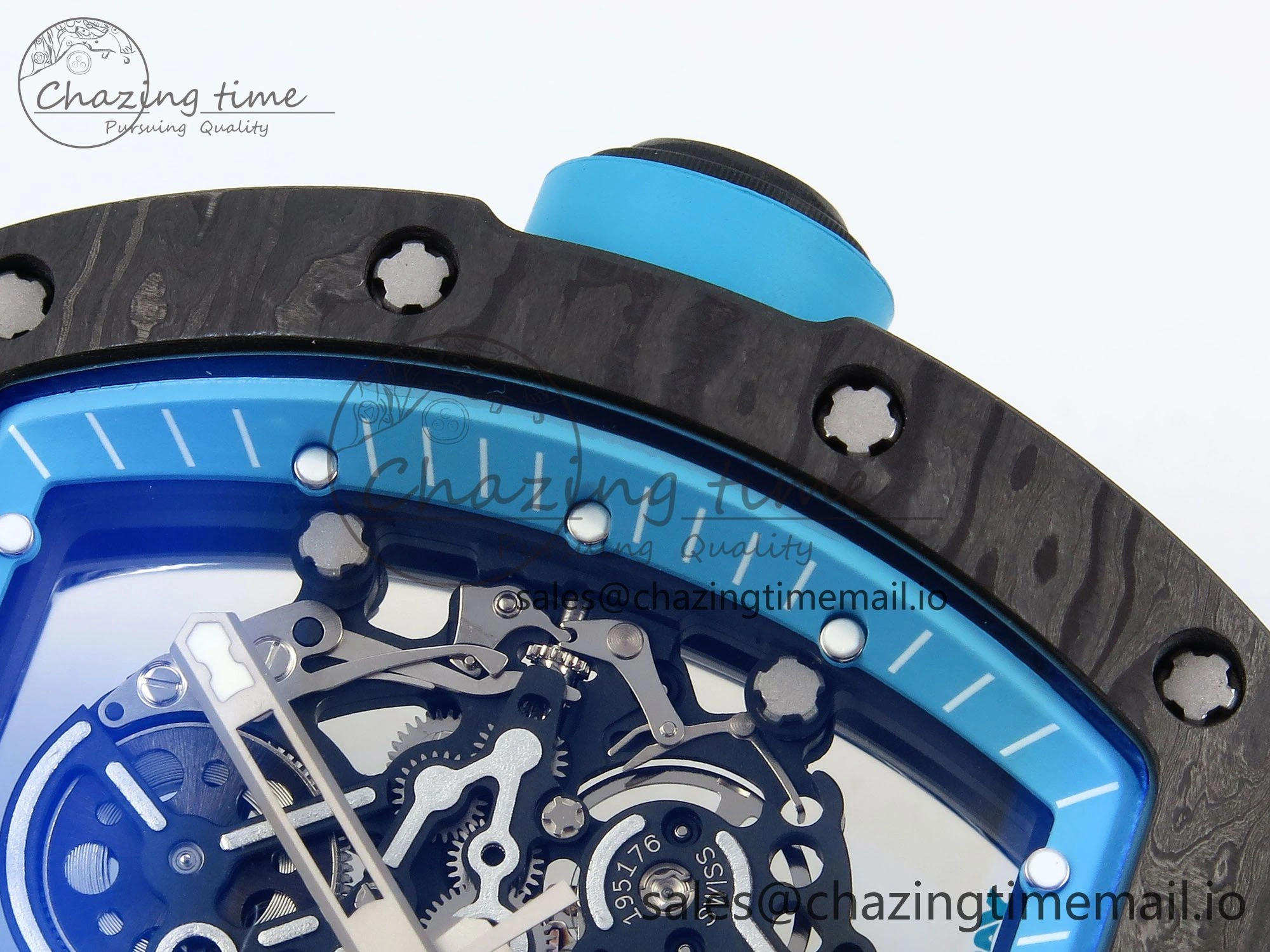 RM055 NTPT ZF 1:1 Best Edition Blue Bezel Blue Crown on Rubber Strap RMUL2 Super Clone Tailored 9278