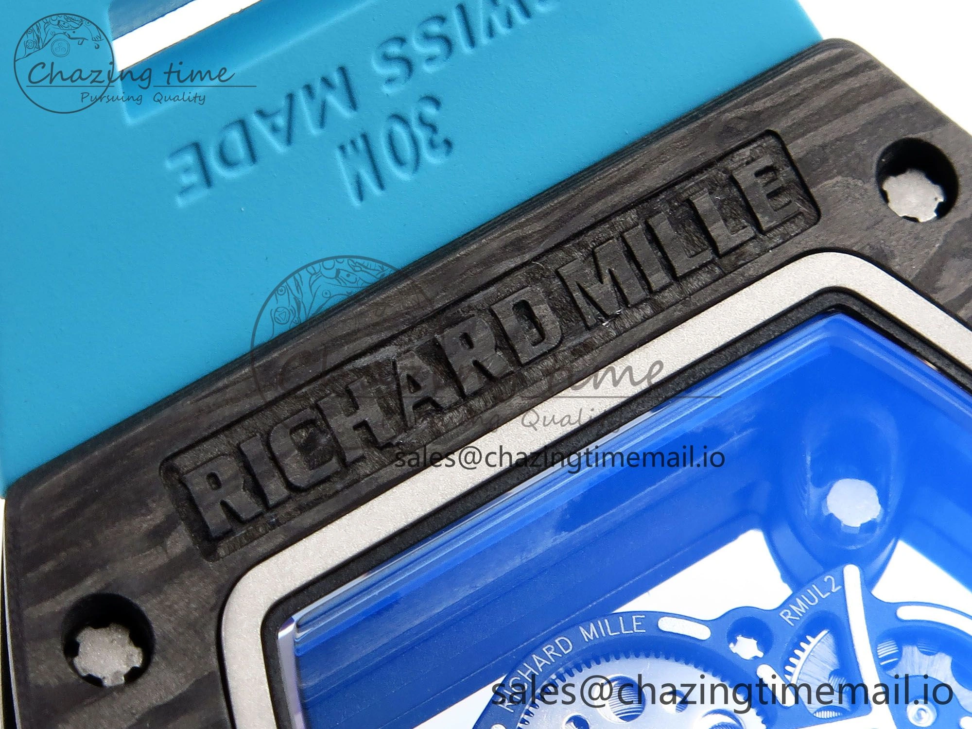 RM055 NTPT ZF 1:1 Best Edition Blue Bezel Blue Crown on Rubber Strap RMUL2 Super Clone Tailored 9278