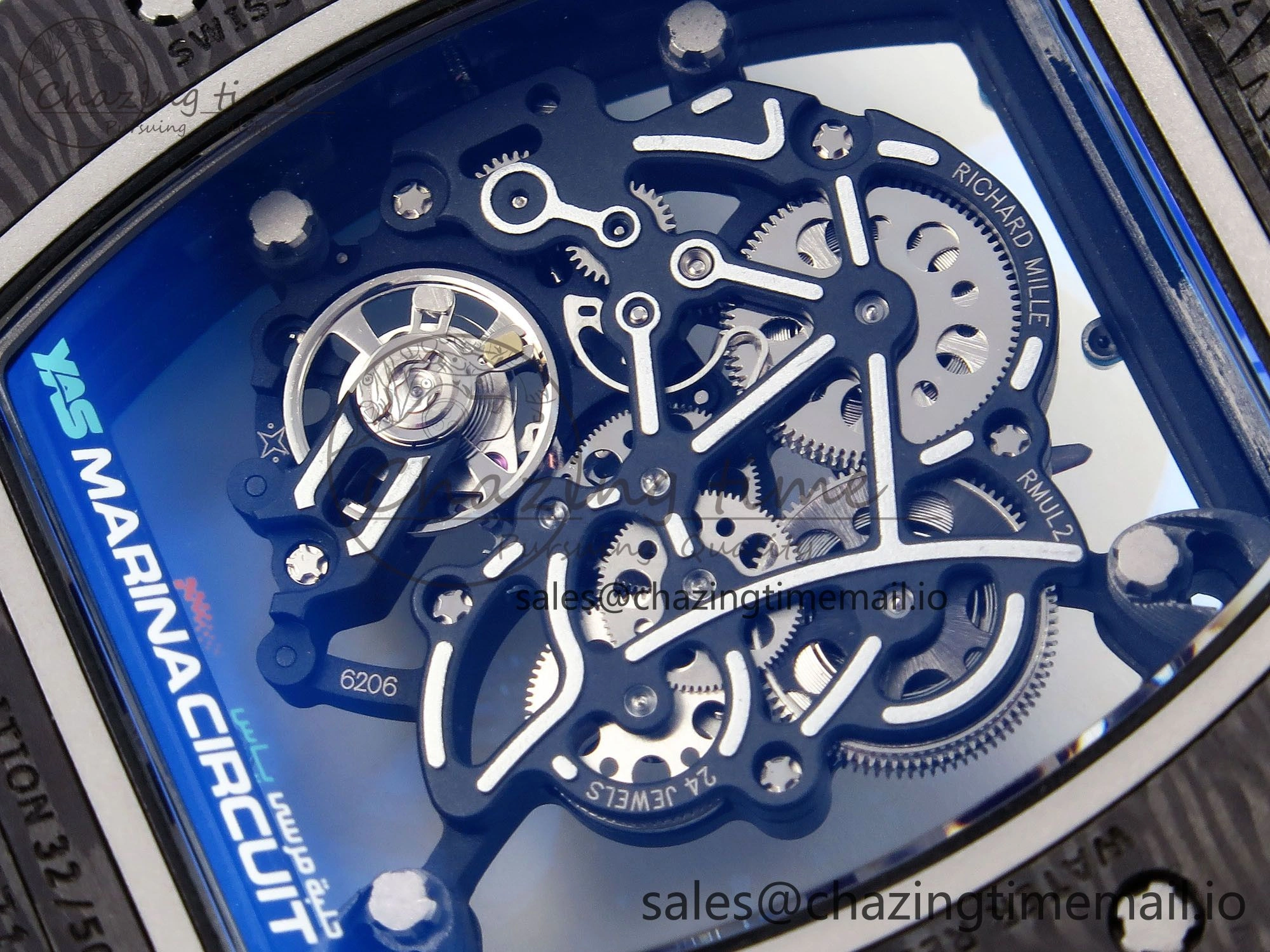 Resilient RM055 NTPT ZF 1:1 Best Edition Blue Bezel White Crown on Rubber Strap RMUL2 Super Clone 9275